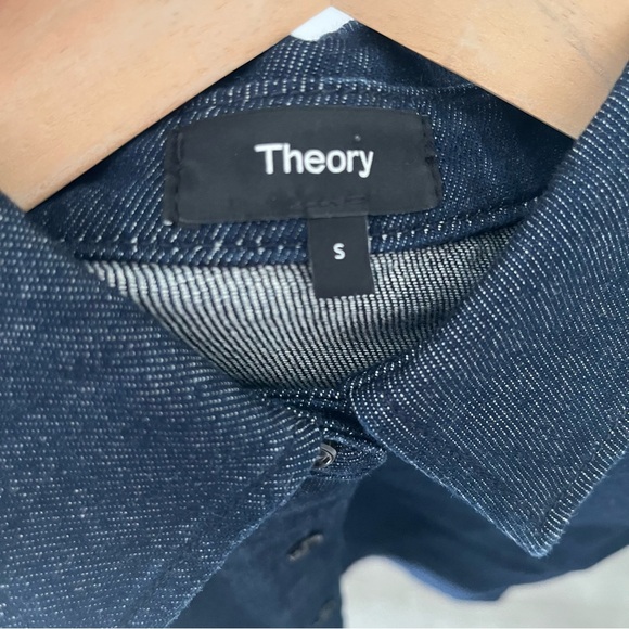 NWT Theory Indigo Boxy Drape Denim Shirt - Picture 4 of 6